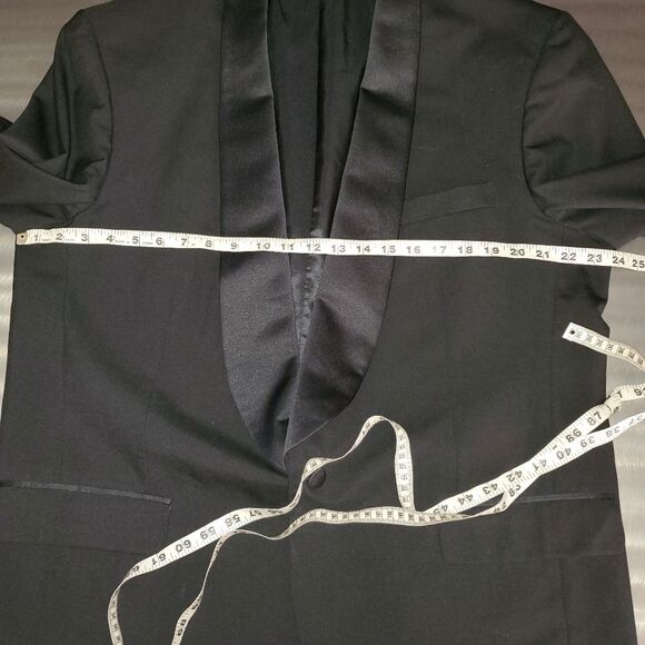 Pierre Balmain Wool Tuxedo Jacket Black Suiting Blazer Satin Shawl Collar 44R - Picture 13 of 16